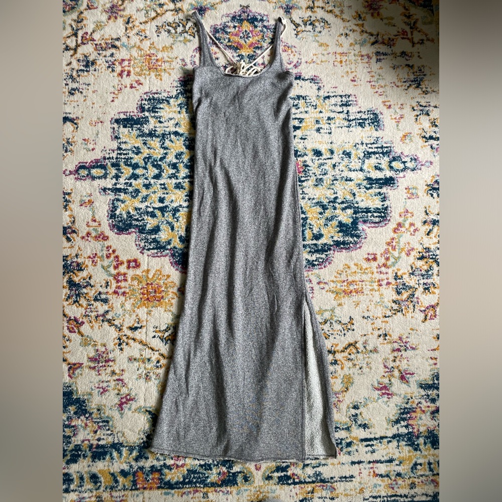 Victoria’s Secret French Terry Cloth fitted maxi dress with tie. Size small
